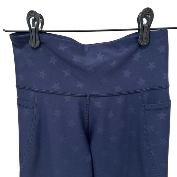 Old Navy Active High-Waisted PowerSoft Crop Leggings Blue with Star M - Picture 3 of 11